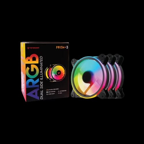 revenger prism 3 120mm 3 in 1 argb case fan kit black