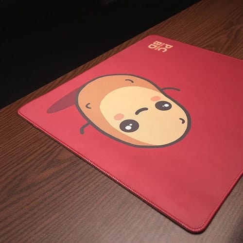 russet potato desk mat close up showing character illustration