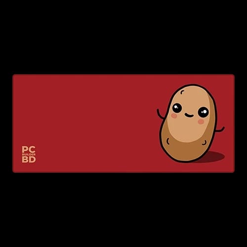 russet potato red desk mat with cute potato character design