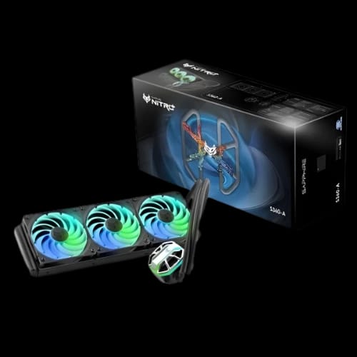 sapphire nitro s360 a aio argb liquid cpu cooler with box