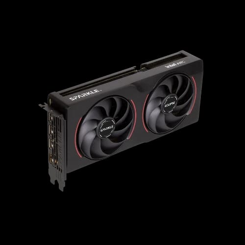 sparkle intel arc b570 eclipse oc 10gb ddr6 graphics card angled