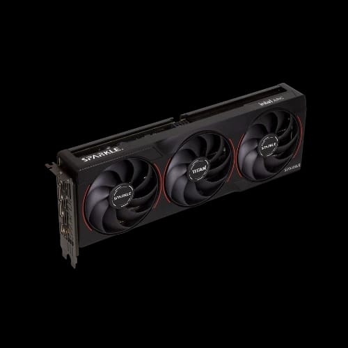 sparkle intel arc b580 titan nox oc 12gb ddr6 graphics card black tilted