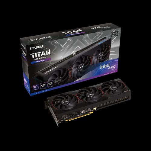 sparkle intel arc b580 titan nox oc 12gb ddr6 graphics card black