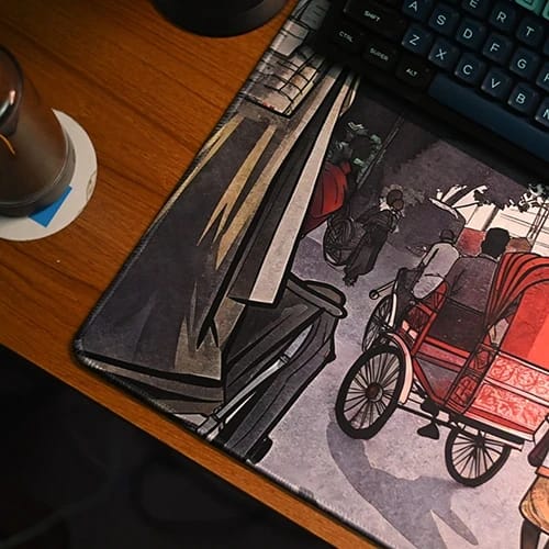 street vibes desk mat close up showing detailed street artwork 1