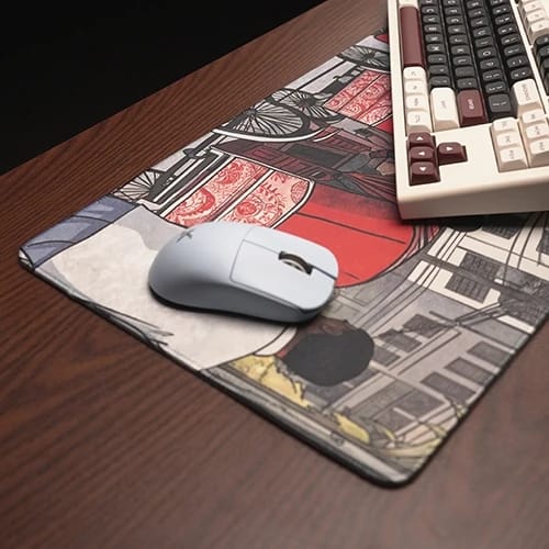 street vibes mouse pad with keyboard and wireless mouse
