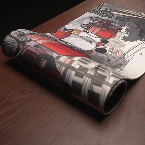 street vibes rolled desk mat showing flexible build