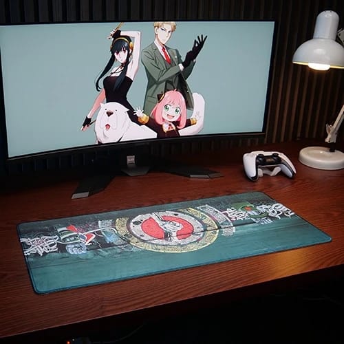 strength in unity green extended desk mat top view 1