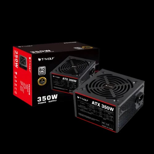 t wolf atx 350w power supply with power cable