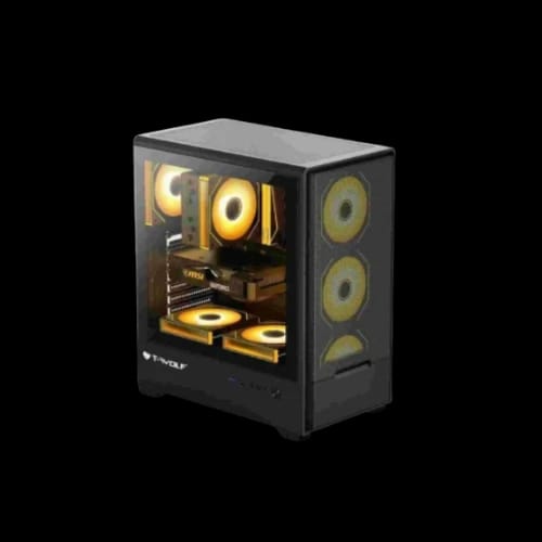 t wolf blaze box x4 argb mid tower e atx gaming casing black angled