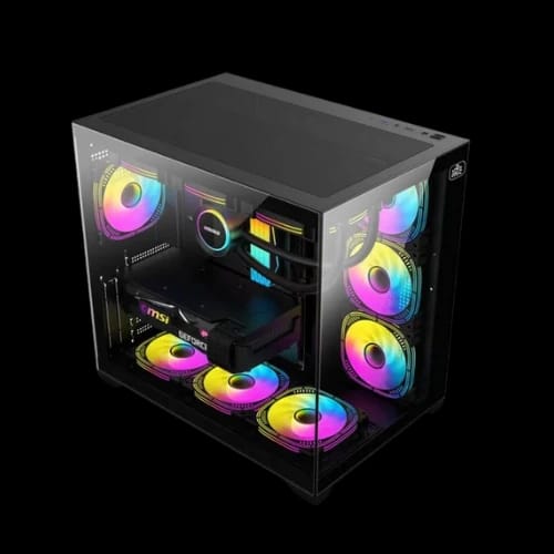 t wolf city ranger x7 argb mid tower atx gaming casing angled
