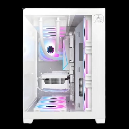t wolf city ranger x7 argb mid tower atx gaming casing white side