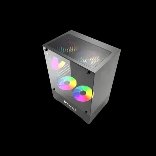 t wolf ice cooler x5 argb m atx mid tower gaming casing black 2