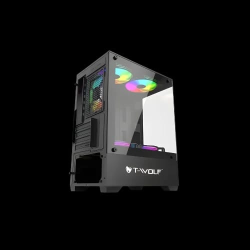 t wolf ice cooler x5 argb m atx mid tower gaming casing black 3