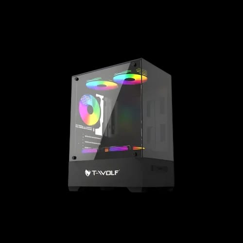 t wolf ice cooler x5 argb m atx mid tower gaming casing black