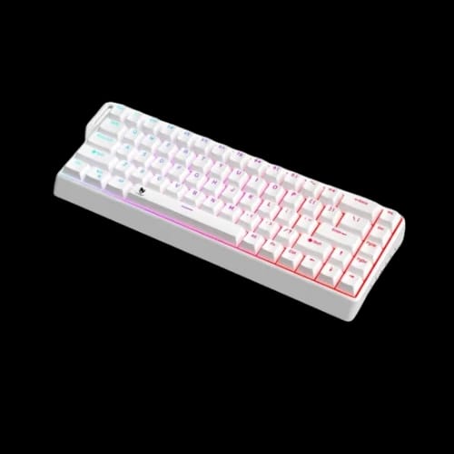 t wolf k68 rgb tri mode wireless mechanical keyboard bright moon white view