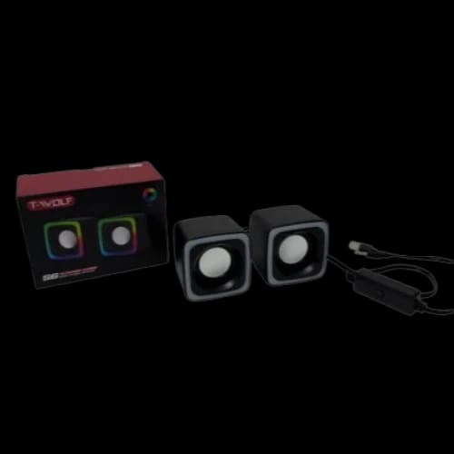 t wolf s6 wired mini usb rgb light speaker 35mm audio
