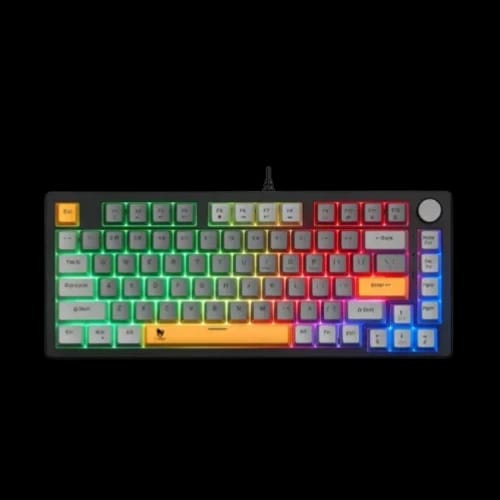 t wolf zk82 led wired mechanical keyboard light grey