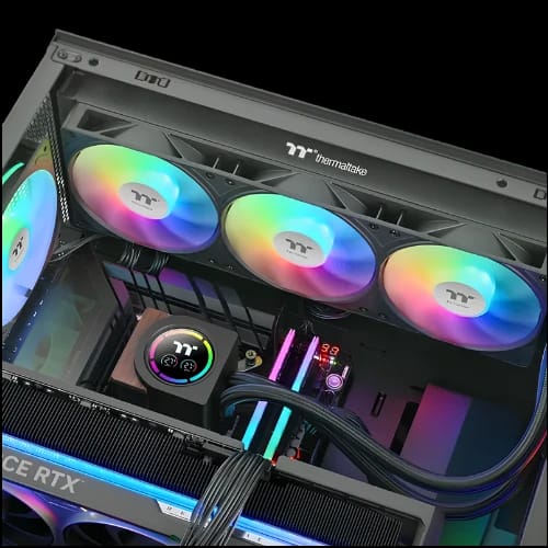 thermaltake lb360 s argb sync 360mm aio liquid cpu cooler with display casing