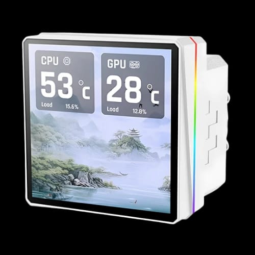 thermaltake th360 v3 ultra argb sync snow edition 360mm aio liquid cpu cooler with display white display