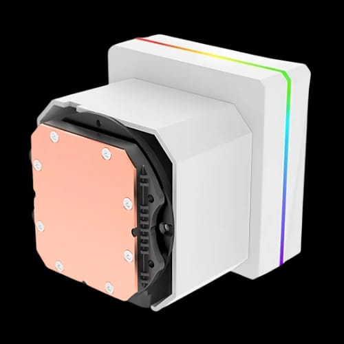 thermaltake th360 v3 ultra argb sync snow edition 360mm aio liquid cpu cooler with display white heatsink