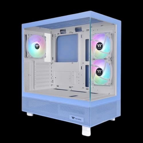 thermaltake view 270 plus tg argb mid tower chassis hydrangea blue