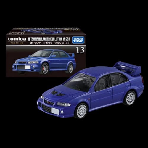 tomica 270768 prm13 mitsubishi lancer evolution 6 gsr box