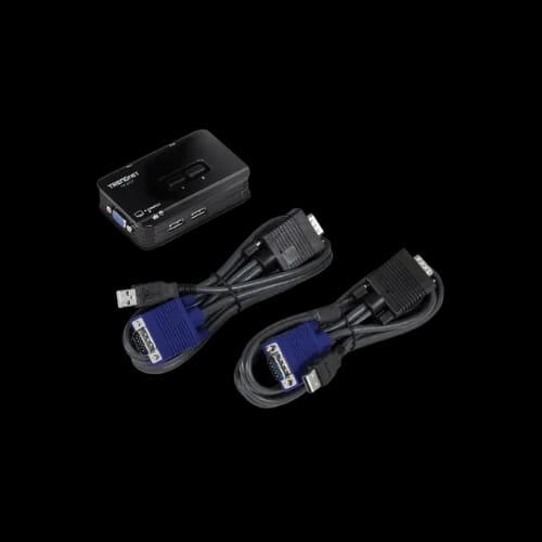 trendnet tk 207k 2 port usb kvm switch kit cables