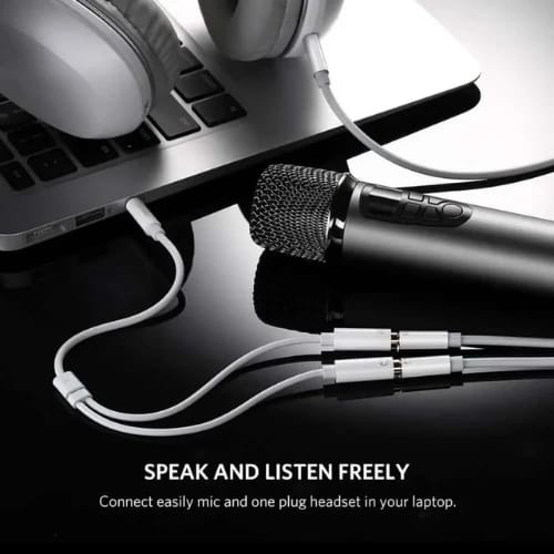 ugreen 10789 35mm male to 2 female audio cable abs case white banner
