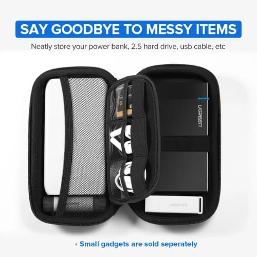 ugreen lp128 external hard drive carry bag open