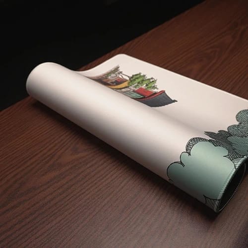 ukiru mouse pad rolled desk mat showing flexible build