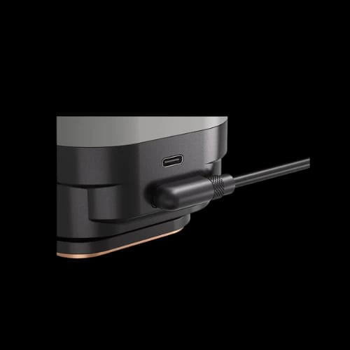 usb c port and power cable on the corsair icue link titan 360 rx rgb cpu cooler
