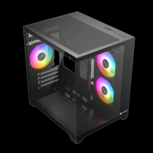 xtreme s270b argb mid tower casing with 5 argb fan 2