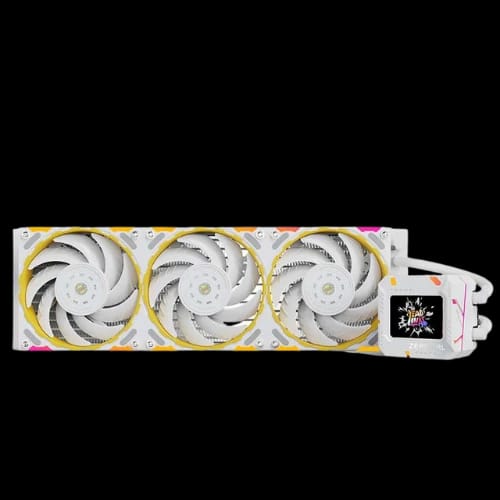 yeston zeaginal zc zeus xt 360 360mm lcd screen argb liquid cpu cooler white