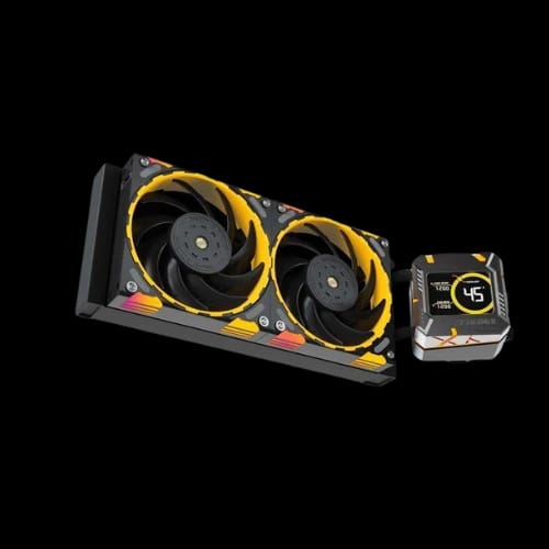 yeston zeaginal zeus 240mm argb liquid cpu cooler with lcd screen black