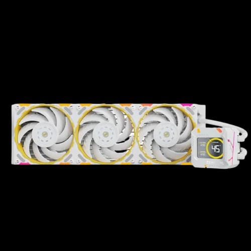 yeston zeaginal zeus ge 360mm argb liquid cooler white with led display