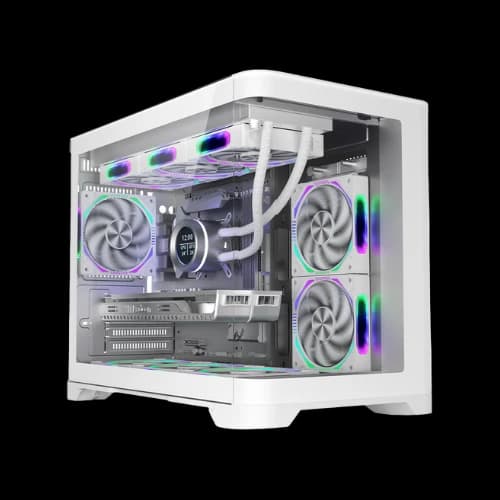 1STPLAYER UV6 M-ATX Mid Tower Gaming Casing (White)