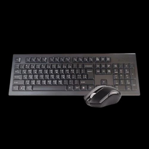 A4TECH 3000N Black Wireless Keyboard & Mouse Combo with Bangla (Black)