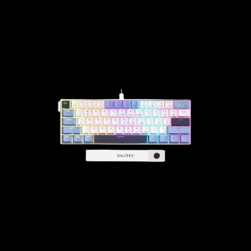 AJAZZ NK61 Wired Mechanical Gaming Keyboard (Blue White Dark Blue Keycaps, Red Switch)