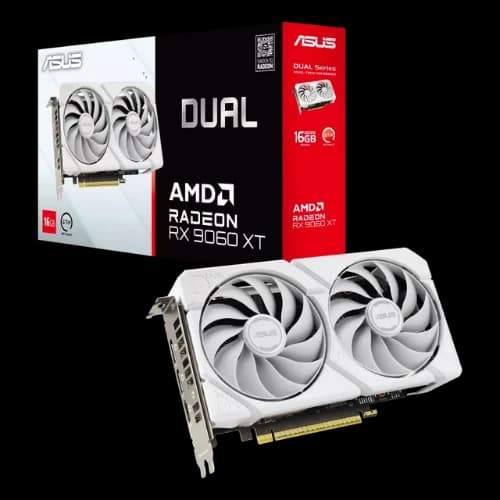 ASUS Dual Radeon RX 9060 XT 16GB GDDR6 White Edition Graphics Card