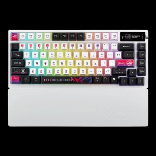 Asus ROG Azoth X RGB Tri-Mode Wireless Mechanical Gaming Keyboard (ROG NX Switch, Black White Keycaps)