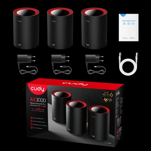 CUDY M3000 AX3000 Dual Band Wi-Fi 6 Mesh System Router (3-Pack)