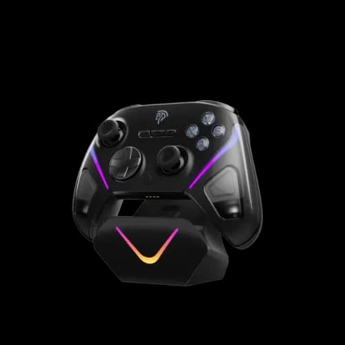 EasySMX D10 Multiplatform Gaming Controller with TMR sticks, Trigger Lock and Charging Dock, Space (Black)