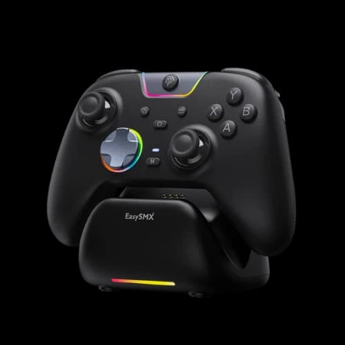 EasySMX X05 PRO Tri-Mode Wireless Gaming Controller with Charging Dock (Black)