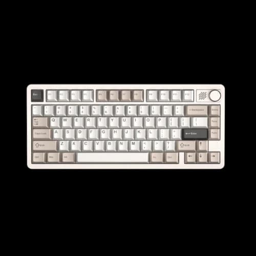 FURYCUBE F75S Tri-Mode RGB Hot Swap Aluminium Alloy Mechanical Keyboard (Dawn Gold Keycaps, Lemon Grapes Switch))