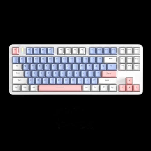 Furycube G87 Gasket Hot-swappable Mechanical keyboard (Purple+White+Pink KeyCaps, Panda Mute Switch)