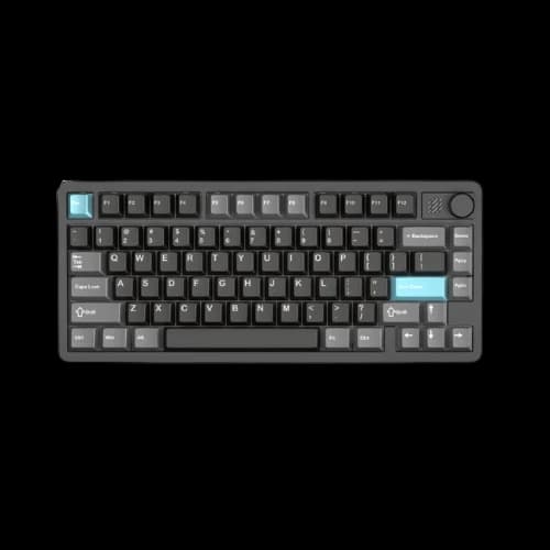 Furycube F75S Tri-Mode 75% CNC Aluminum Wireless Mechanical Keyboard (Black Grey Keycaps)