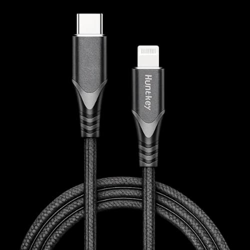 Huntkey 1.5m USB-C to Lightning Cable (Black)
