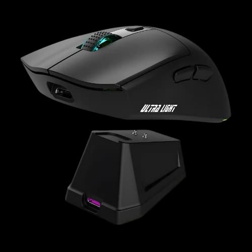 JEDEL WD139 Lightweight Wireless Gaming Mouse With Rgb Charging Dock(Black)