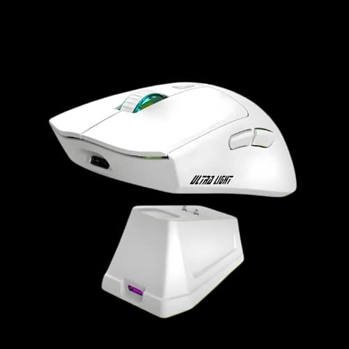 JEDEL WD139 Lightweight Wireless Gaming Mouse With Rgb Charging Dock(White)