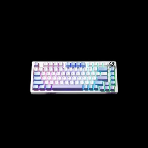 LEOBOG HI75 81-Keys RGB Wired Mechanical Gaming Keyboard (White Purple Keycaps, Blue Switch)